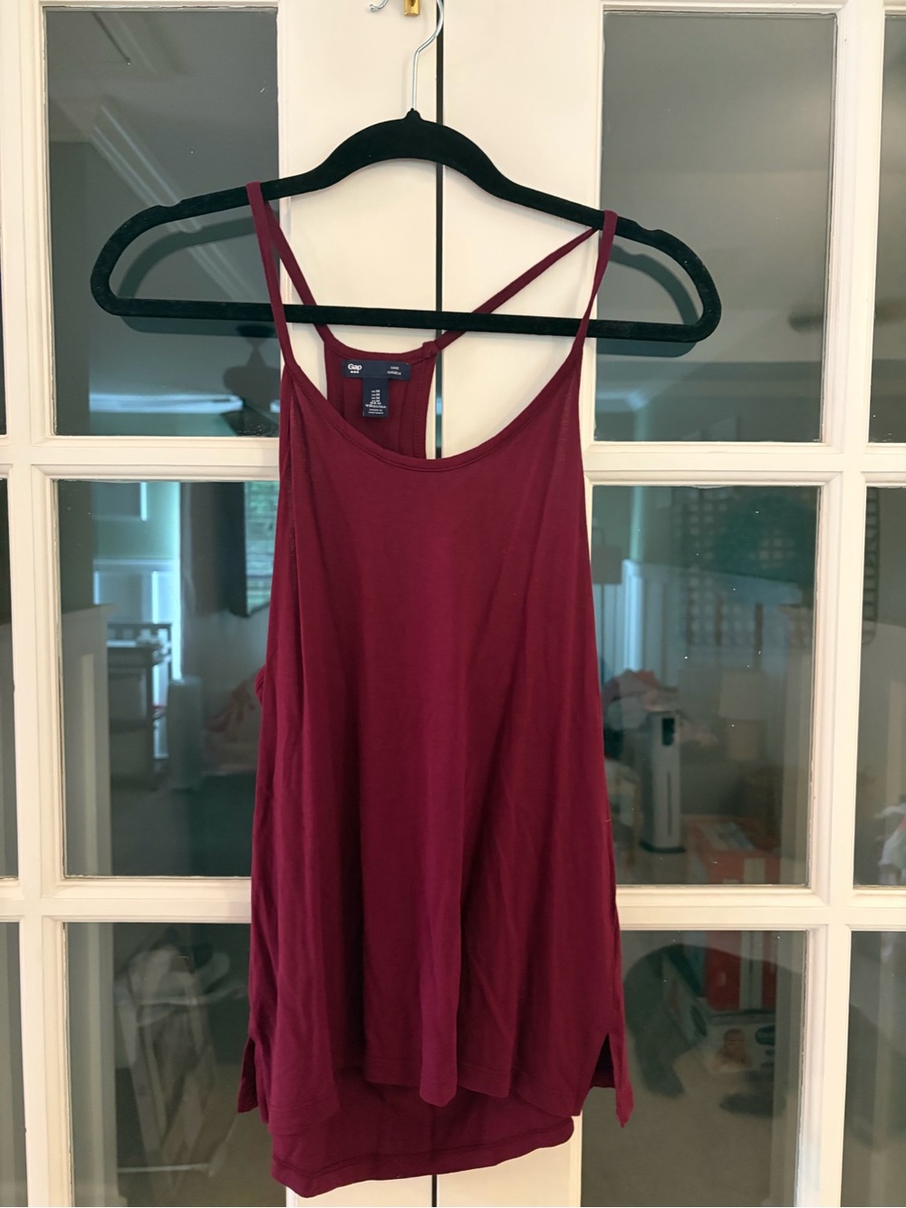 GAP Wine Red Strappy Back Tank Top